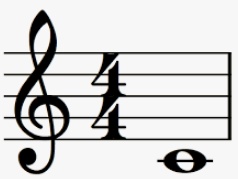 Image of treble cleff with a c note